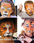 MEICOLY 2Pcs Black and Orange Face Body Paint Stick,Waterproof Face Paint for Halloween Pumpkin Tiger Lion Cosplay Makeup,Eye Black Stick for Baseball/Softball/Football/Lacrosse