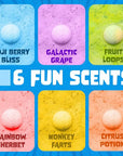 Poke Monster Bath Bombs for Kids with Surprise Toys Inside (6 Pack) - Large Bubble Bath Bomb for Boys, Girls, Toddlers - Fruity Scents, Made in USA, Skin-Safe - Birthday Gift by Two Sisters