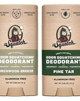 Dr. Squatch Natural Deodorant for Men - Odor-Squatching Aluminum Free - Pine Tar & Birchwood Breeze (2.65 oz, 2-Pack)