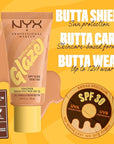 NYX PROFESSIONAL MAKEUP Buttermelt Glaze Soft Glow Skin Tint + SPF 30, Up To 12HR Wear, 02 Vanilla Bean Butta