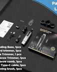 AREYZIN Nose Hair Trimmer for Men,Rechargeable Ear and Nose Trimmer Kit,Professional Painless Eyebrow Facial Hair Clipper, IPX7 Waterproof,Dual Edge Blades Easy Cleansing,Dark Gray