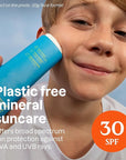 ATTITUDE Mineral Sunscreen Stick for Kids, SPF 30, EWG Verified, Plastic-Free, Broad Spectrum UVA/UVB Protection with Zinc Oxide, Dermatologically Tested, Vegan, Unscented, 2.1 Ounces