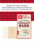 Duke Cannon Supply Co. Big Brick of Soap Bar for Men Holiday Edition - Peppermint Bark (Peppermint Scent), 10 oz. (3 Pack)