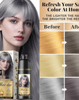 Natural Color Hair Dye Shampoo 3 IN 1, Instant Hair Coloring, Gray Coverage for Men & Women, Beard Dye Vegan Ammonia Free & Paraben-Free, Champú Para Canas Mujer & Hombre (SILVER GRAY)