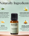 Kitsch Rosemary Oil for Hair Growth – Hair Oil with Biotin, Castor & Jojoba – Pre-Wash Scalp Oil for Hair Care – Lavender Scent – 10mL
