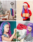 New Hair Chalk Comb Temporary Hair Color Dye for Girls Kids with Light Color Hair, Washable Hair Chalk for Girls Age 4 5 6 7 8 9 10 Birthday Cosplay DIY Chrldren's Days(Blue & Pink & Purple)