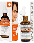 Advanced Clinicals Brightening Vitamin C Serum For Face With Glycolic Acid + Lactic Acid | Vitamin C Eye Serum Face Moisturizer For Improving Look Of Dark Spots & Uneven Complexion, 2-Pack