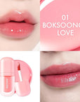 Amuse SEOUL BEBE TINT - 01 BOKSOONGA LOVE | 24-hour Long-lasting Lip Stain, Plumping, Hydrating, Moisturizing, No Peel Off, Lip Care, Treatment, Non Sticky, Korean Lip Tint for Dry Lips