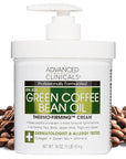 Advanced Clinicals Green Coffee Bean Thermo - Firming Body Lotion | Caffeine Infused Collagen Cream Moisturizer & Body Cream For Women, Stomach, Legs, & To Improve Look Of Textured Crepey Skin, 16 Oz