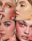 Liquid Blush for Cheeks, Soft Cream Blush with Cushion Applicator, Dewy Finish Matte Velvet Texture, High-Pigmented Blendable, Long-Wearing Rubor Makeup | #08 ARDOUR-Chili Red
