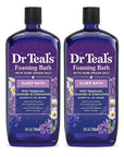 Dr Teal's Foaming Bath with Pure Epsom Salt, Sleep Blend with Melatonin, Lavender & Chamomile Essential Oils, 34 fl oz (Pack of 2)