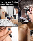 CIICII Hair Clippers for Men Professional, Cordless Barber Clippers for Hair Cutting (Rechargeable USB Adjustable Mens Hair Trimmer with 8 Metal Guards, 13Pcs Grooming Haircut Kit) for DIY Home Salon