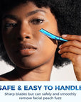 ZOMCHI Eyebrow Razor, Face Razors for Women&Men, Eyebrow Trimmer with Protective Silicone Cap, Dermaplane Razor-Easy&Safe Hair Removal(Blue,11 Blades)