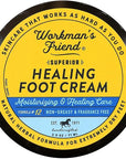WORKMAN'S FRIEND Superior Healing Foot Cream - Intense Moisturizer - Heals Extremely Dry & Cracked Skin - 2.5 ounce