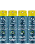 Travel Sunscreen Spray for Face & Body, SPF 50 Spray Sunscreen Infused with Vitamin C & Antioxidants, No White Residue, Water & Sweat Resistant, Lightweight, Hydrating, 1.87oz, 4pk