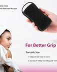 2 PC Silicone Body Scrubber, 2 in 1 Exfoliating Shower Bath Scrubber, Soft Silicone Loofah for Sensitive Skin, Shower Hair Scalp Massager, Easy to Clean, Lather Well (Black&Purple)