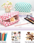 Pazimiik checkered makeup bag for
