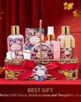 Spa Gift Basket for Women, ROSE & JASMINE Friendship Gifts Women, Tote Bag, Shower Gel, Hand & Body Cream, Hitrees Bath Gift Set for Her, Mom, Mothers Day