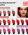 REVLON Lipstick, ColorStay Suede Ink, Built-in Primer, Infused with Vitamin E, Waterproof, Smudge-proof, Matte Color, 014 Spit Fire, 0.09 oz.