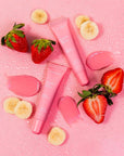 ESW Beauty Strawberry Banana Smoothie Lip Treatment - Soft Pink Nude Tint with Shea Butter, Hyaluronic Acid, Strawberry & Banana for Intense Hydration & Dryness Prevention