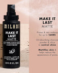 Milani Setting Spray + Primer, Make It Last Matte- Oil Absorbing Charcoal Formula to Control Shine, Matte Finish Setting Spray for Makeup and Primer for Oily Skin, Prime +Correct + Set - 2 Pack