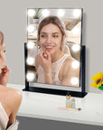 Vanity Mirror with Lights,Lighted Vanity Mirror with 12 Dimmable Bulbs for Dressing Room & Bedroom,3 Color Lighting,Modes Detachable 10x Magnification 360°Ratation