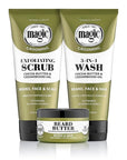 Softsheen-Carson Magic Shaving Beard Grooming Kit for Men with Cedarwood Oil, Includes Beard Butter, Scrub and Cleanser, Gift Set for Facial Hair Care,1 kit