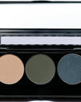 Off White, Matte Medium Green, and Glitter Navy Blue Green Vegan Eyeshadow Trio Palette; Talc, Paraben & Cruelty Free