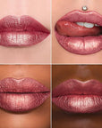 MAKI YIKA 3Pc Metallic Lipstick Long Lasting, Hot Pink Red Brown Glitter Lipsticks, High Shine Lipstick No Smudge No Transfer Liquid Lip Gloss (Hot Pink/Red/Brown)
