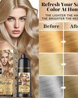 Natural Hair Dye Shampoo 3 IN 1, Hair Color for Gray Hair Coverage, Hair Coloring Shampoo for Women, Color Shampoo Beard Dye for Men, Vegan Ammonia Free Hair Shampoo (NATURAL BLONDE)