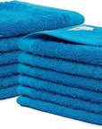 100% Cotton Washcloths Set 13” x 13” | Petrol Towels | Set of 12 Ultra Soft and Highly Absorbent Washcloths Sets for Bathroom, Gym, Hotel, Spa | Machine Washable Face Towel