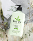 HEMPZ Body Lotion - Green Tea & Asian Pear Daily Moisturizing Cream, Shea Butter Body Moisturizer - Skin Care Products, Hemp Seed Oil - Large