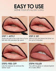 Erinde Peel Off Lip Liner Stain, Long Lasting Tattoo Lip Liner with Tweezer, Matte Finish Peel Off Lip Stain, Waterproof Transfer Proof Lip Stain Peel Off, Non-Stick Cup Nude Lip Stain Lipliner, 04