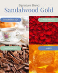 Sandalwood Gold Aroma Oil, Essential Oils Blend for Diffusers & Scent Machines, Sweet Afternoon Tea & Rose, Aromatherapy, Cold Air Diffuser Compatible, 300 mL
