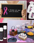 Fumete 100 Pcs Breast Cancer Awareness Lip Balm Bulk Pink Ribbon and Purple Ribbon Domestic Violence Awareness Moisturizer and Nourishing Lip Balm Gifts for Women Men Party Supplies, 4 Scents