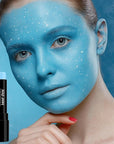 BOBISUKA Light Blue Face Paint Stick – Sweatproof Eye Black for Baseball Football Softball Sports, High Coverage Halloween Makeup Cosplay SFX – Ideal for Ice Fairy, Frost Spirit, Mermaid Looks