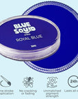Blue Squid Face Paint Water Based Single Cake Professional Face Paint & Body Paint - Water Activated, Kids Adults Face Painting for Costume, Halloween Makeup, Cosplay - Royal Blue Face Paint 30g