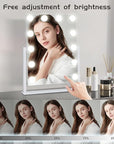 Vanity Mirror with Lights,Lighted Vanity Mirror with 12 Dimmable Bulbs for Dressing Room & Bedroom,3 Color Lighting,Modes Detachable 10x Magnification 360°Ratation (White) 14.6" L x 17" W