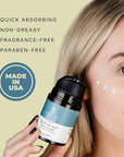 Hyaluronic Acid Moisturizer for Face - USA Made with Organic & Natural Ingredients, Hydrating Anti Aging Face Moisturizer for Dry Skin with Glycerin & Vitamin E, Unscented Anti Wrinkle Cream