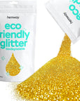 Hemway Eco Friendly Biodegradable Glitter 100g / 3.5oz Bio Cosmetic Safe Sparkle Vegan for Face, Eyeshadow, Body, Hair, Nail and Festival Makeup, Craft - Ultrafine (1/128" 0.008" 0.2mm) - Gold