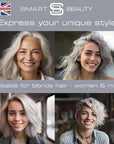 Smart Beauty Silver Metallic Hair Dye, Demi Permanent, Silver Toner for Bleached Hair, Plex Anti-Breakage Technology, Cruelty Free, Vegan, for Bleached/Pre-lightened Hair