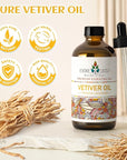 EVOKE OCCU Pure & Natural Vetiver Essential Oil for Skin, DIY, Candle and Soap Making - 4 Fl Oz
