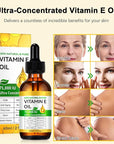 2PCS Natural Vitamin E Oil for Skin, 75,000 IU Ultra Concentrated Vitamin E Oil for Face, Hair and Scars, Moisturizing Dry Skin Oils, Promotes Skin Elasticity