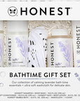 The Honest Company Calming Lavender Bathtime Gift Set | Hypoallergenic Bath Essentials for Sensitive Skin | Shampoo + Body Wash, Face + Body Lotion, Bubble Bath, Conditioner, Wash Cloth