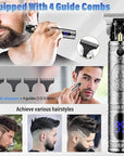 Professional Hair Trimmer Hair Clippers for Men, Nose Hair Trimmer Shaver Set,Cordless T-Blade Beard Trimmer Barber Clippers,Electric Razor Foil Shavers for Men Haircut Grooming Kit(Silver)