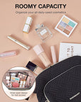 BAGSMART Travel Makeup Bag, Cosmetic Bag Make Up Organizer Case,Large Wide-open Pouch for Women Purse for Toiletries Accessories Brushes