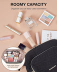 BAGSMART Travel Makeup Bag, Cosmetic Bag Make Up Organizer Case,Large Wide-open Pouch for Women Purse for Toiletries Accessories Brushes