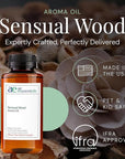 Sensual Wood Aroma Oil, Essential Oils Blend for Diffusers & Scent Machines, Luxurious Sandalwood & Jasmine, Aromatherapy, Cold Air Diffuser Compatible, 300 mL