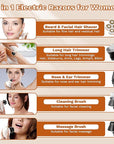 Electric Razors for Women, 7D Electric Shaver for Women, 5 in 1 Lady Shavers, Wet/Dry Bikini Trimmer, Rechargeable Facial Hair Removal, Painless Face Razor for Arms Legs Armpit Pubic Area