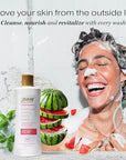 RAW SUGAR Moisture Loving Body Wash - Watermelon + Fresh Mint, Moisturizing & Refreshing Bath & Shower Gel, Sulfate-Free, Paraben-Free & Vegan (Pack of 3)